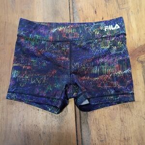 Fila Multicolor Athletic‎ Shorts Sport Running Performance Stretch Blue